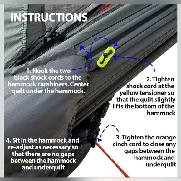 Mojave Hammock Underquilt, Adjustable, Essential Hammock Camping Gear Full Size - Picture 5 of 9